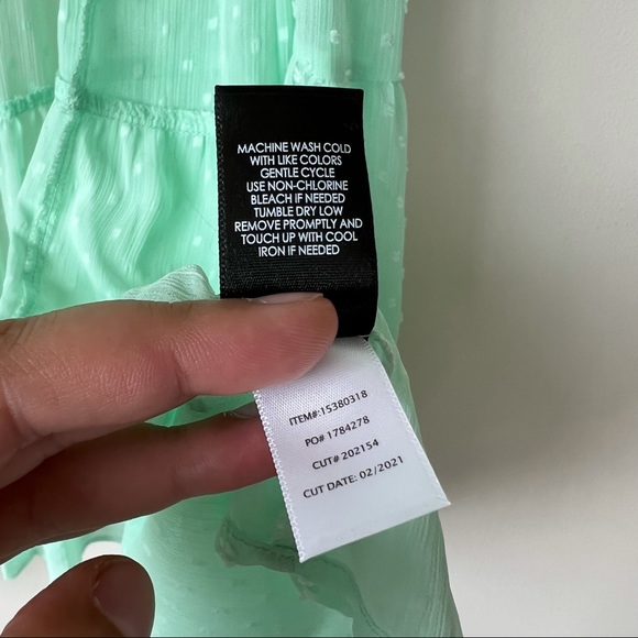 Torrid Clip Dot Ruffle Kimono Light Green Open Front Short Sleeve Size 2 - Picture 5 of 6